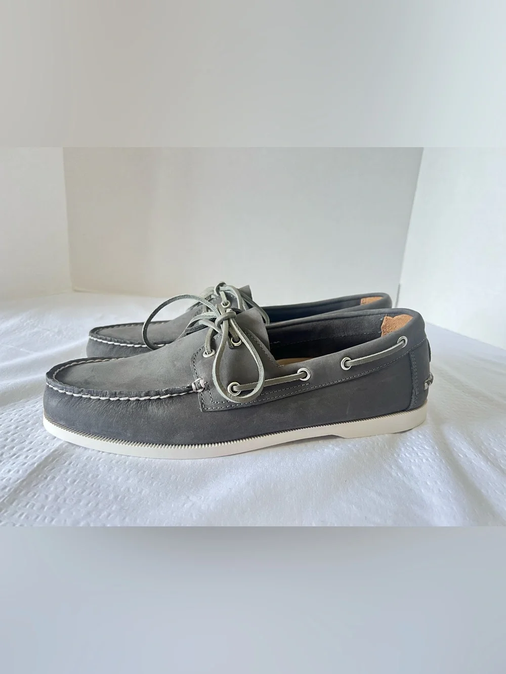 Froats Baltimore Men’s Grey Leather Boat Shoes
